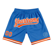 Загрузить изображение в средство просмотра галереи, Custom Blue Orange-White Authentic Throwback Basketball Shorts