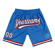 Загрузить изображение в средство просмотра галереи, Custom Blue White Navy-Red Authentic Throwback Basketball Shorts