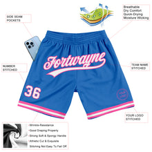 Загрузить изображение в средство просмотра галереи, Custom Blue White-Pink Authentic Throwback Basketball Shorts
