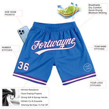 Load image into Gallery viewer, Custom Blue White-Purple Authentic Throwback Basketball Shorts

