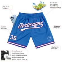 Загрузить изображение в средство просмотра галереи, Custom Blue White-Purple Authentic Throwback Basketball Shorts