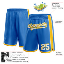 Загрузить изображение в средство просмотра галереи, Custom Blue White-Yellow Authentic Basketball Shorts