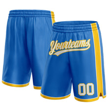 Загрузить изображение в средство просмотра галереи, Custom Blue White-Yellow Authentic Basketball Shorts