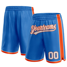 Загрузить изображение в средство просмотра галереи, Custom Blue White-Orange Authentic Basketball Shorts