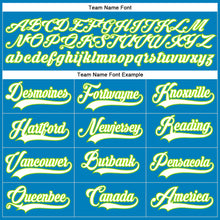 Загрузить изображение в средство просмотра галереи, Custom Blue White-Neon Green Hockey Lace Neck Jersey