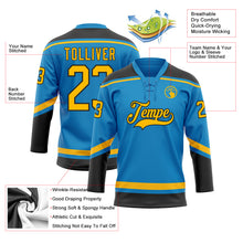 Загрузить изображение в средство просмотра галереи, Custom Blue Gold-Black Hockey Lace Neck Jersey