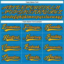 Загрузить изображение в средство просмотра галереи, Custom Blue Gold-Black Hockey Lace Neck Jersey