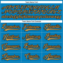 Загрузить изображение в средство просмотра галереи, Custom Blue Old Gold-Black Hockey Lace Neck Jersey