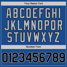 Charger l'image dans la galerie, Custom Blue Black-Gray Authentic Throwback Baseball Jersey