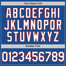 Charger l'image dans la galerie, Custom Blue White-Red Authentic Throwback Baseball Jersey