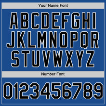 Charger l'image dans la galerie, Custom Blue Black-White Authentic Throwback Baseball Jersey