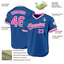 Charger l'image dans la galerie, Custom Blue Pink-White Authentic Throwback Baseball Jersey