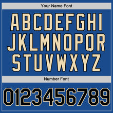 Charger l'image dans la galerie, Custom Blue Black-Cream Authentic Throwback Baseball Jersey