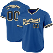 Charger l'image dans la galerie, Custom Blue Black-Cream Authentic Throwback Baseball Jersey