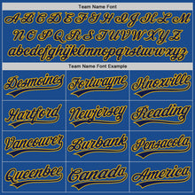 Charger l'image dans la galerie, Custom Blue Navy-Gold Authentic Throwback Baseball Jersey