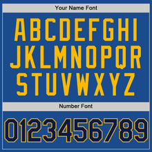 Charger l'image dans la galerie, Custom Blue Navy-Gold Authentic Throwback Baseball Jersey