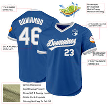 Laden Sie das Bild in den Galerie-Viewer, Custom Blue White-Gray Authentic Throwback Baseball Jersey