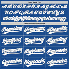 Laden Sie das Bild in den Galerie-Viewer, Custom Blue White-Gray Authentic Throwback Baseball Jersey