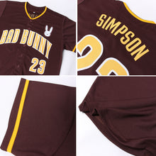 Load image into Gallery viewer, Custom Brown Gold-White Authentic Baseball Jersey
