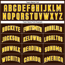 Charger l'image dans la galerie, Custom Brown White Pinstripe Gold-White Authentic Baseball Jersey