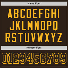 Load image into Gallery viewer, Custom Brown Brown-Gold Mesh Authentic Football Jersey