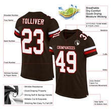 Загрузить изображение в средство просмотра галереи, Custom Brown White-Red Mesh Authentic Football Jersey