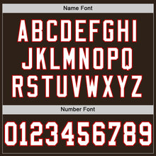 Загрузить изображение в средство просмотра галереи, Custom Brown White-Red Mesh Authentic Football Jersey