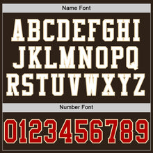 Load image into Gallery viewer, Custom Brown Red-Cream Mesh Authentic Football Jersey