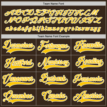 Load image into Gallery viewer, Custom Brown Gold-White Hockey Jersey