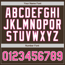 Загрузить изображение в средство просмотра галереи, Custom Brown White Pinstripe Pink-White Authentic Baseball Jersey