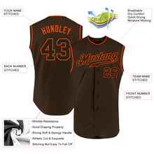 Загрузить изображение в средство просмотра галереи, Custom Brown Brown-Orange Authentic Sleeveless Baseball Jersey