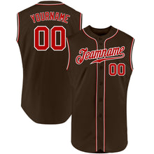 Загрузить изображение в средство просмотра галереи, Custom Brown Red-White Authentic Sleeveless Baseball Jersey