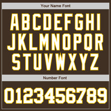 Загрузить изображение в средство просмотра галереи, Custom Brown White-Gold Authentic Baseball Jersey