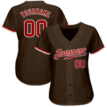Charger l'image dans la galerie, Custom Brown Red-White Authentic Baseball Jersey
