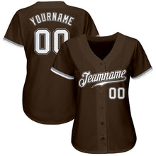 Загрузить изображение в средство просмотра галереи, Custom Brown White-Gray Authentic Baseball Jersey