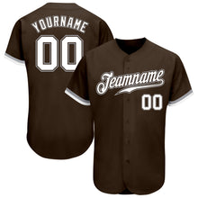 Загрузить изображение в средство просмотра галереи, Custom Brown White-Gray Authentic Baseball Jersey