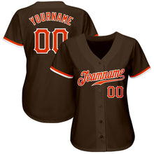 Загрузить изображение в средство просмотра галереи, Custom Brown Orange-White Authentic Baseball Jersey