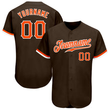 Загрузить изображение в средство просмотра галереи, Custom Brown Orange-White Authentic Baseball Jersey