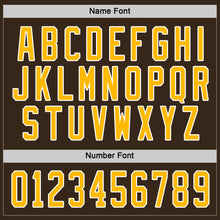Charger l'image dans la galerie, Custom Brown Gold-White Hockey Jersey