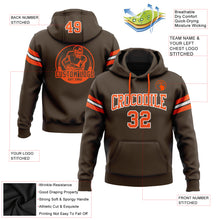 Laden Sie das Bild in den Galerie-Viewer, Custom Stitched Brown Orange-White Football Pullover Sweatshirt Hoodie