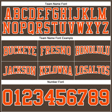 Laden Sie das Bild in den Galerie-Viewer, Custom Stitched Brown Orange-White Football Pullover Sweatshirt Hoodie