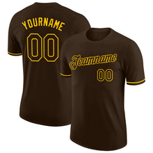 Загрузить изображение в средство просмотра галереи, Custom Brown Brown-Gold Performance T-Shirt