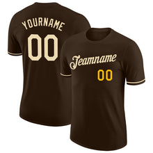 Загрузить изображение в средство просмотра галереи, Custom Brown Cream-Gold Performance T-Shirt