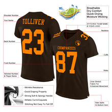 Load image into Gallery viewer, Custom Brown Bay Orange Mesh Authentic Football Jersey