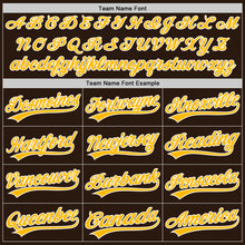 Load image into Gallery viewer, Custom Brown Gold-White Authentic Baseball Jersey