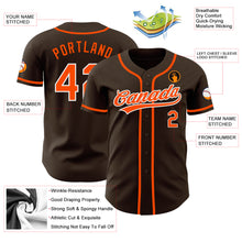 Laden Sie das Bild in den Galerie-Viewer, Custom Brown Orange-White Authentic Baseball Jersey