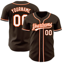 Charger l'image dans la galerie, Custom Brown White-Orange Authentic Baseball Jersey