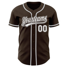 Загрузить изображение в средство просмотра галереи, Custom Brown White-Gray Authentic Baseball Jersey
