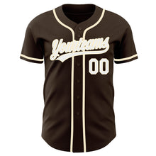 Загрузить изображение в средство просмотра галереи, Custom Brown White-Cream Authentic Baseball Jersey