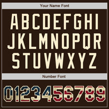 Charger l'image dans la galerie, Custom Brown Vintage USA Flag-Cream Authentic Baseball Jersey